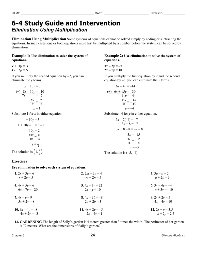 6 4 Study Guide And Intervention 6 4 Study Guide And Intervention
