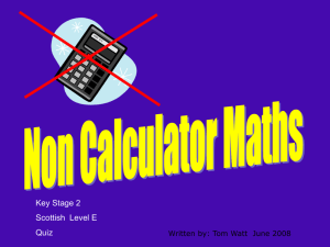 Maths Non CalculatorTests - 2 minute template