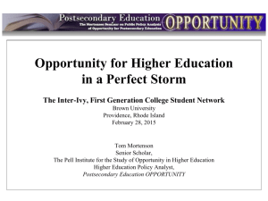 Opportunity for Higher Education in a Perfect Storm