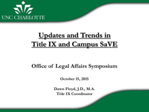 Updates and Trends in Title IX and Campus SaVE