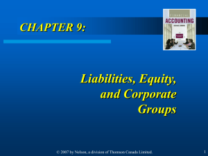Chapter 9: Liabilities, Equity, and Corporate Groups