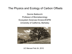 UC Merced Role of Forest Ecosystems and Carbon Sequestion