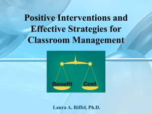 Positive Interventions and Effective Strategies