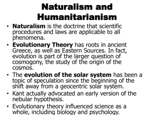 Naturalism, Evolution, Humanitarianism