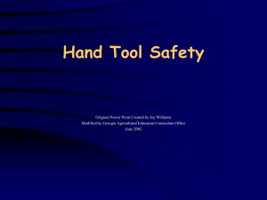 Hand Tool Safety - Louisiana Association of FFA