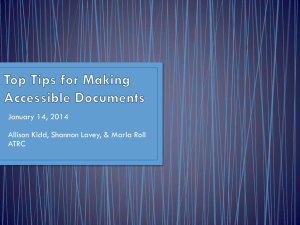 Top Tips for Making Accessible Documents