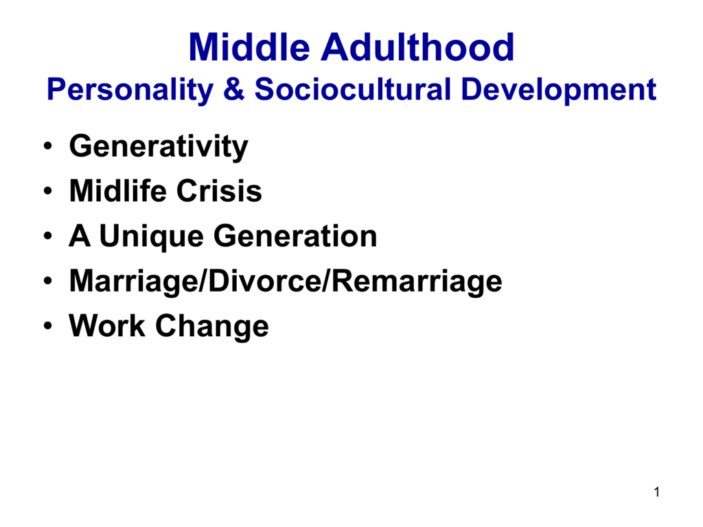 personality changes in middle adulthood