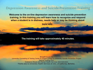 Depression Awareness & Suicide Prevention
