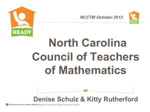 NCCTM K-2 - NC Mathematics