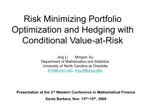 Risk Minimizing Portfolio Optimization and Hedging with Conditional