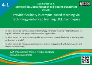 Learning model, personalisation and student engagement