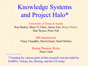 Knowledge Systems and Project Halo