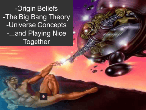 Origin Beliefs, Big Bang Theory, Universe Concepts, and Getting