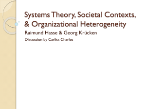Systems Theory, Societal Contexts, & Organizational Heterogeneity