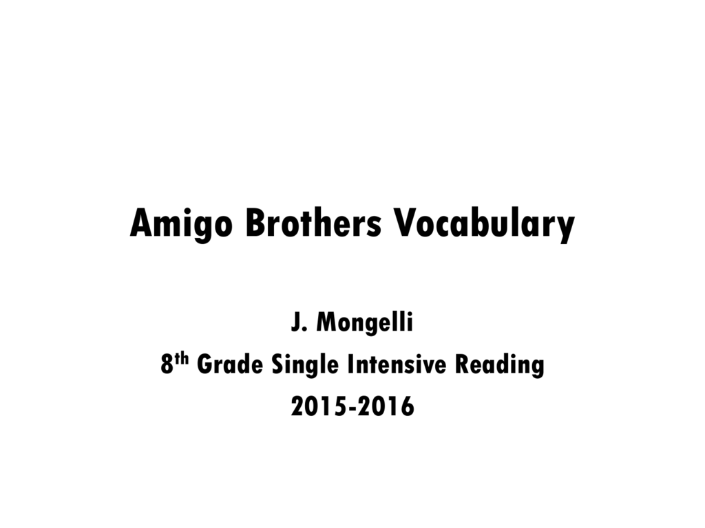 amigo-brothers-vocabulary