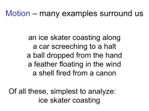 Motion – many examples surround us an ice skater coasting along a