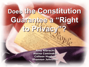 “Right to Privacy”?