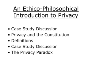 An Ethico-Philosophical Introduction to Privacy
