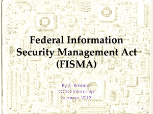 Federal Information Security Management Act (FISMA)