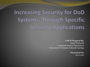 Increasing Security for DoD Systems, Through Specific Security