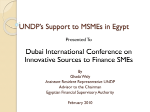 UNDP's Support to MSMEs in Egypt