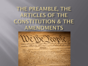 Preamble and Articles of Constitution Amendments