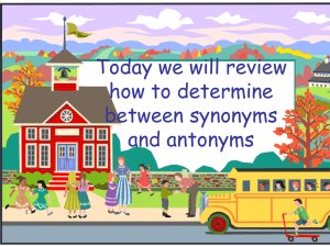 Today we will review how to determine between synonyms and