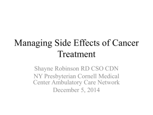 Managing Side Effects of Cancer Treatment