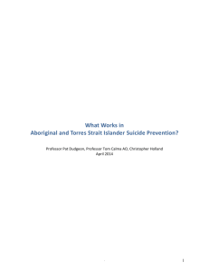What works in Aboriginal and Torres Strait Islander Suicide Prevention