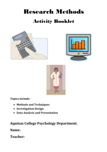 Research Methods - Aquinas College Social Sciences