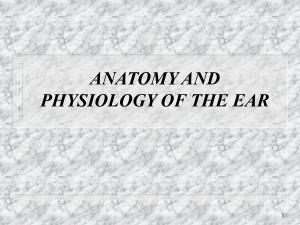 ANATOMY AND PHYSIOLOGY OF THE EAR