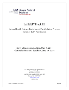 LaHSEP Track III - College of Medicine