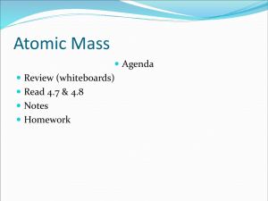 Atomic Mass - WaylandHighSchoolChemistry