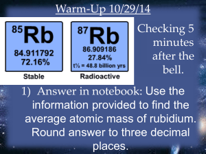 Average Atomic Mass - chemistry class with ms. Au