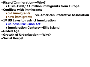 Immigration and Urbanization