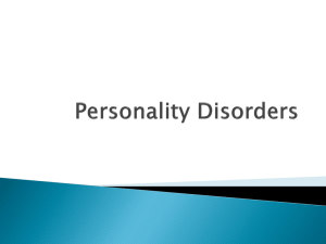 Personality Disorders - Westminster Homeless and Health