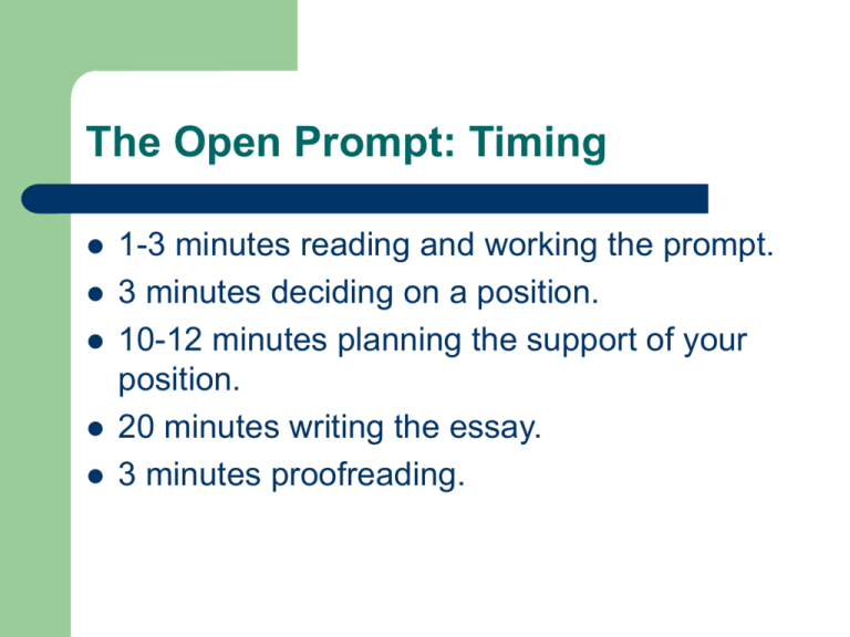 sample timed writing essay prompts