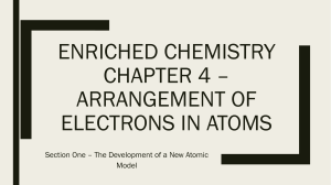 Enriched Chemistry Chapter 4 * Arrangement of Electrons in Atoms