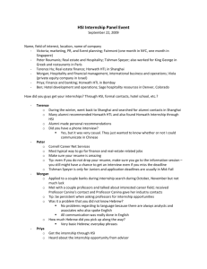 HSI Internship Panel Event - Hospitality Students International