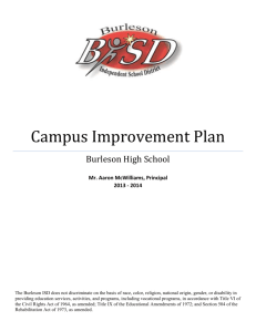 Campus Improvement Plan - Burleson Independent School District