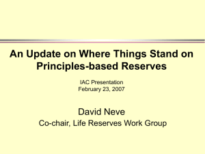 Principle Based Reserve Pricing