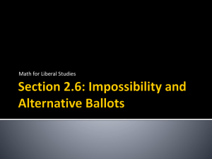 Section 2.6: Impossibility and Alternative Ballots
