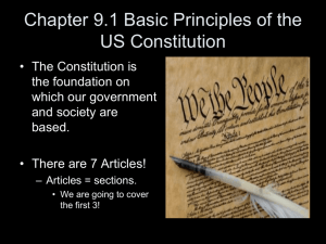 Chapter 3.1 Basic Principles of the US Constitution