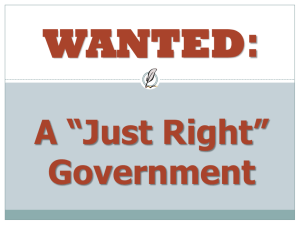 Wanted—a “Just Right” Government
