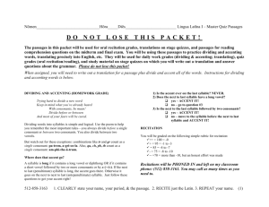 Latin 1 Oral Recitation Packet