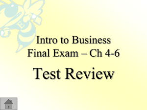 Final Exam Review Ch 4-6