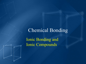 Ionic Bonding - Madison Public Schools