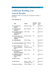 California Reading List Search Results
