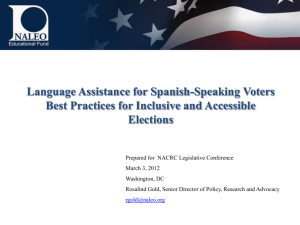 Language Assistance for Spanish-Speaking Voters Best Practices