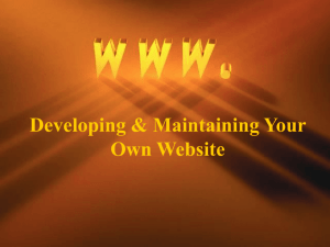 Developing & Maintaining Your Own Website